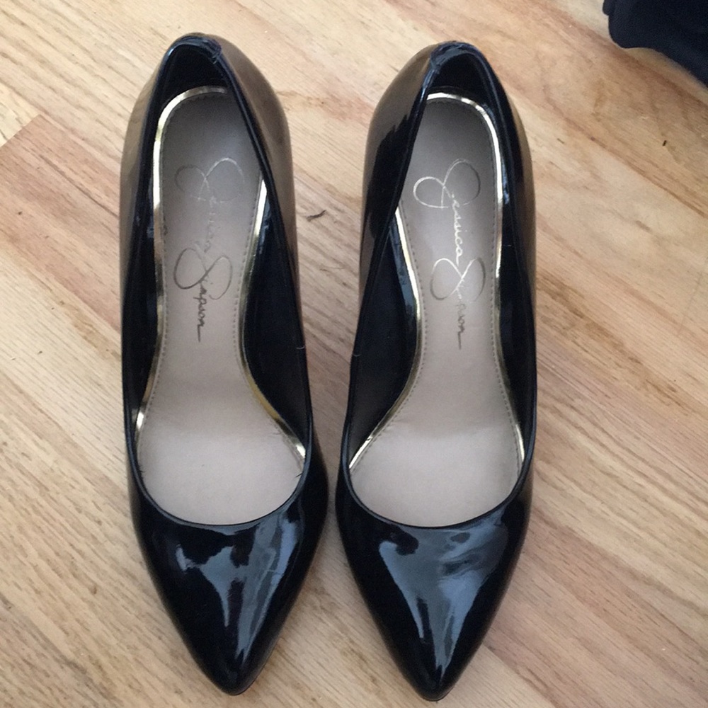 Jessica Simpson Black Patent Leather Heels size 7